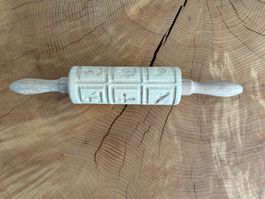 Rouleau à biscuits bois motifs | Gebäckwalze Deko 36 cm